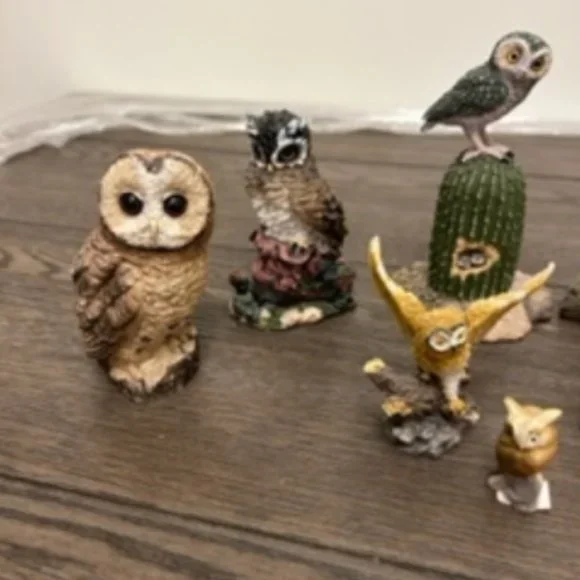 Vintage 9 piece Owl figurine lot collectable - Picture 2 of 3
